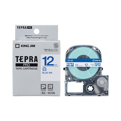 キングジム　ＳＳ１２Ｂ　ＰＲＯテープカートリッジ・白ラベル