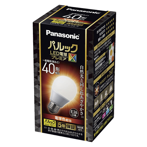 パナソニック　ＬＤＡ５ＬＤＧＳＺ４Ｆ　ＬＥＤ電球Ｅ２６口金全方向（電球色相当）