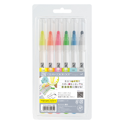 呉竹　ＴＣＳＤ－６１００／６ＶＣ　ＺＩＧクリーンカラードットハイライトカラ