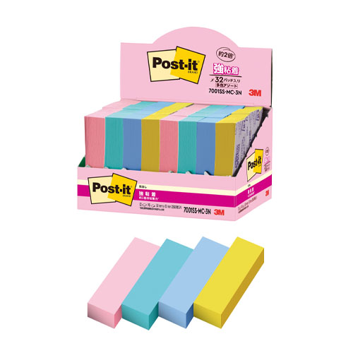 スリーエム　７００１ＳＳ－ＭＣ－３Ｎ　ポストイット強粘着見出し　マルチカラー