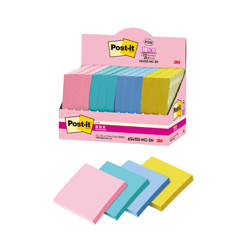 スリーエム　６５４１ＳＳ－ＭＣ－３Ｎ　ポストイット強粘着ノート　マルチカラー