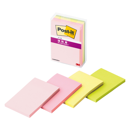 スリーエム　６５６ＳＳ－ＭＣ－４Ｎ　ポストイット強粘着ノート　マルチカラー