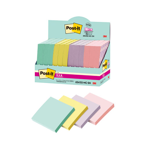 スリーエム　６５４１ＳＳ－ＭＣ－５Ｎ　ポストイット強粘着ノート　マルチカラー