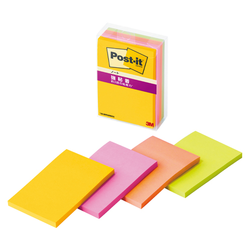 スリーエム　６５６ＳＳ－ＭＣ－６Ｎ　ポストイット強粘着ノート　マルチカラー