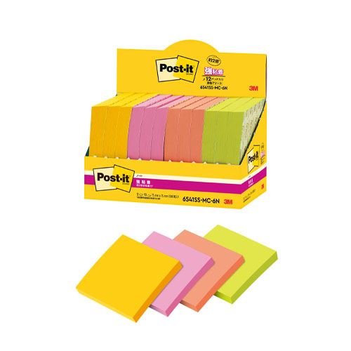 スリーエム　６５４１ＳＳ－ＭＣ－６Ｎ　ポストイット強粘着ノート　マルチカラー