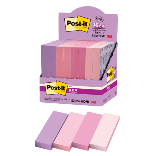 スリーエム　５００１ＳＳ－ＭＣ－７Ｎ　ポストイット強粘着ふせん　マルチカラー