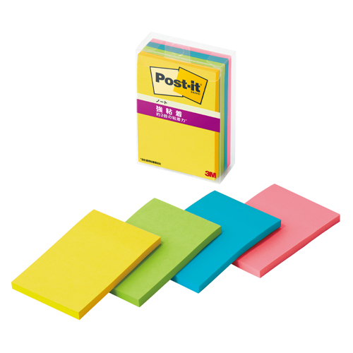 スリーエム　６５６ＳＳ－ＭＣ－８Ｎ　ポストイット強粘着ノート　マルチカラー