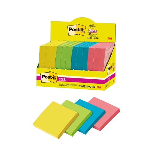 スリーエム　６５４１ＳＳ－ＭＣ－８Ｎ　ポストイット強粘着ノート　マルチカラー