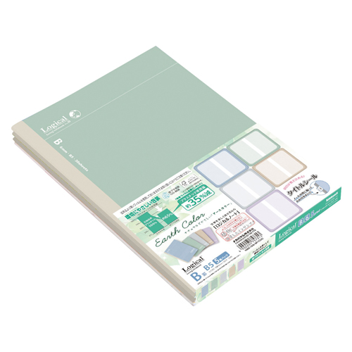 ナカバヤシ　ＮＢ５１５Ｂ－５Ｐ／ＣＯＣ　ロジカルノートＢ５アースカラーＢ罫５Ｐ