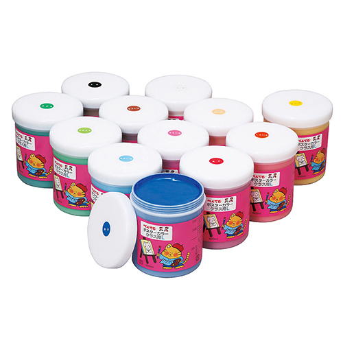 ぺんてる　ＷＹＧ２－１２Ｖ　ポスターカラー（クラス用Ｌ）　１２色