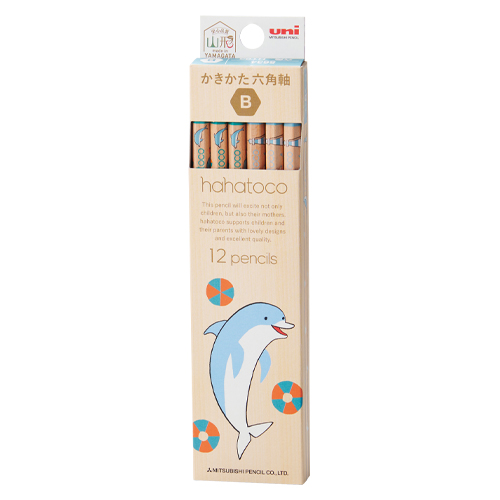 三菱鉛筆　Ｋ５６３４Ｂ　ハハトコ　かきかた鉛筆　６角　青　Ｂ