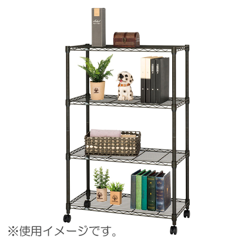 ドウシシャ　ＮＯ８０１２－４　ルミナスノワールフリーラック４段８０Ｗ