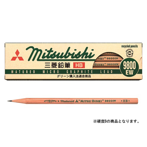 三菱鉛筆　Ｋ９８００ＥＷＢ　リサイクル鉛筆　Ｂ　　（１２本入）