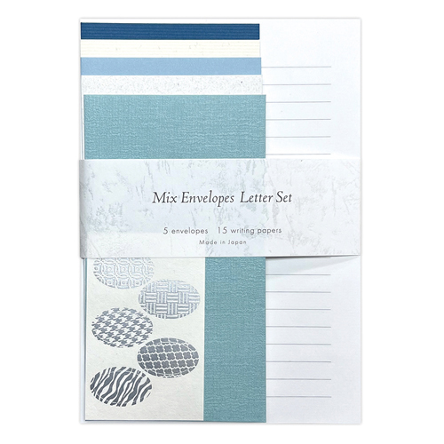 菅公工業　テ１３０　ＭＩＸエンベロープレターセットブルー