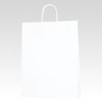 シモジマ　３２２２８００　手提袋　丸紐　片艶白無地　縦４１０