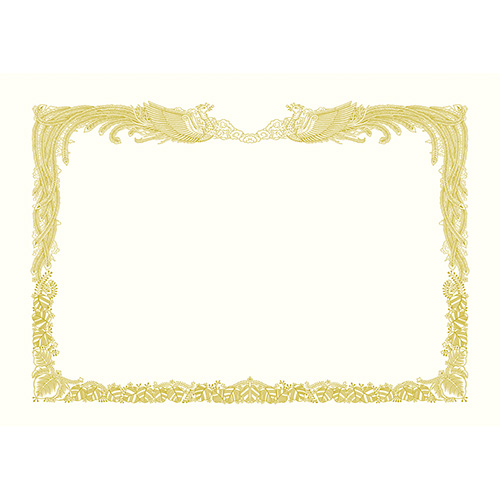 ササガワ　１０－３０６０　金箔賞状用紙　Ａ４判　縦書用　白　５Ｐ