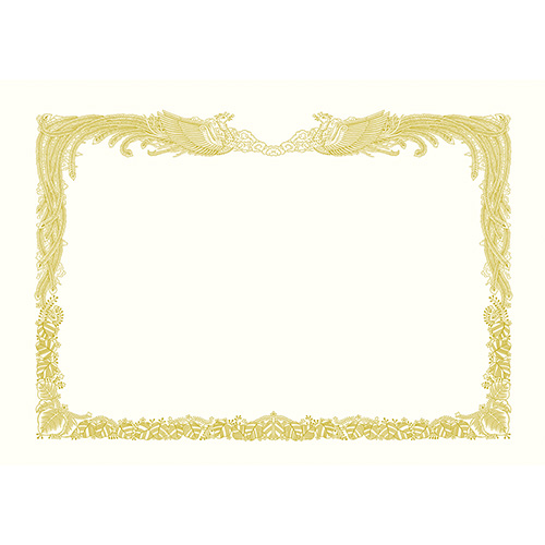 ササガワ　１０－３０８０　金箔賞状用紙　Ａ３判　縦書用　白　５Ｐ