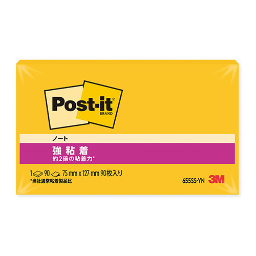 スリーエム　６５５ＳＳ－ＹＮ　ポスト・イット　強粘着ノート