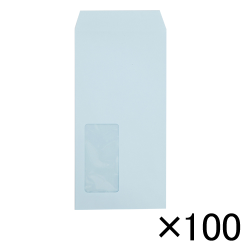 寿堂　０３２９６　マド付封筒長３ハーフトーンカラーブルー