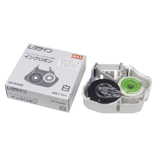マックス　ＬＭ－ＩＲ３４０Ｗ　レタツイン　インクリボン　白　３２ｍ巻