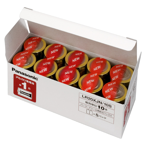 パナソニック　ＬＲ２０ＸＪＮ／１０Ｓ　アルカリ電池　単１　１０個　オフィス