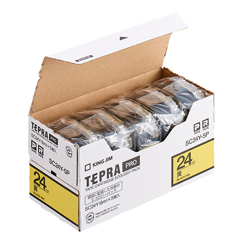 キングジム　ＳＣ２４Ｙ－５Ｐ　ＰＲＯテ－プエコパックカラ－黄【５個入】