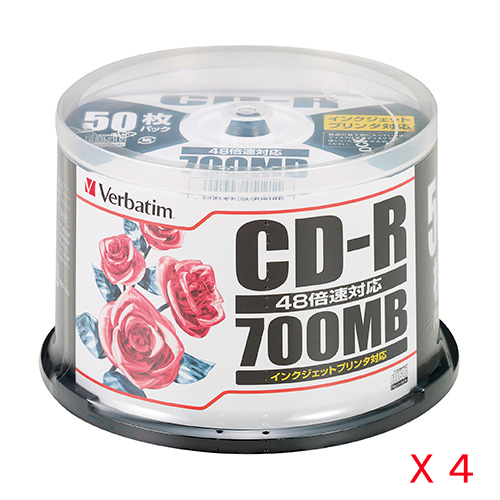 バーベイタム　ＳＲ８０ＰＰ５０Ｃ　ＣＤ－Ｒ　【５０枚ＰＸ４個入】