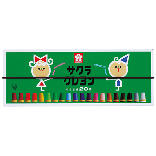 サクラクレパス　ＬＹ２０Ｒ　クレヨン太巻２０色（ゴム紐付）