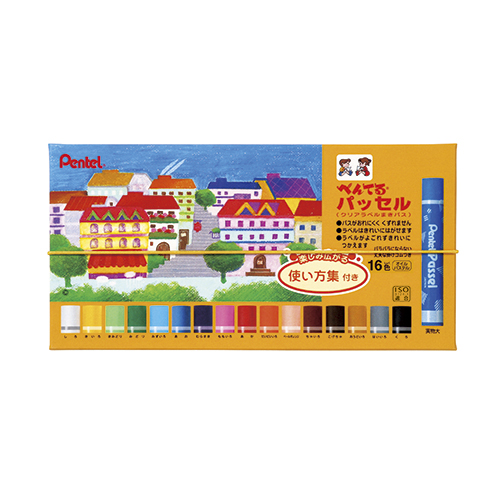 ぺんてる　ＧＨＰＡＲ－１６　パッセル　１６色（ゴム掛け付き）