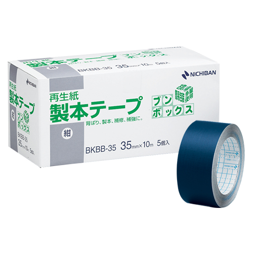 ニチバン　ＢＫＢＢ－３５１９　コン　製本テープ　ブンボックス　紺　（５個入）
