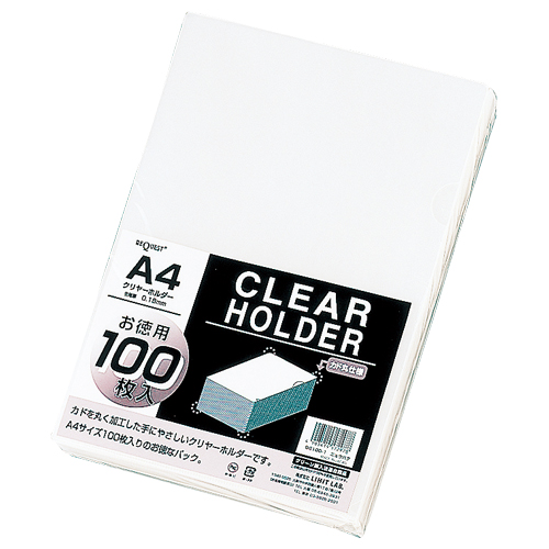 リヒトラブ　Ｇ６１００－１　クリヤーホルダー１００枚　Ａ４　乳白