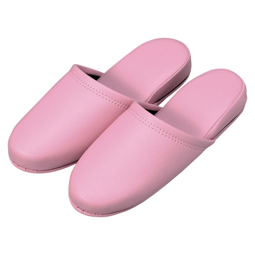 オーミケンシ　３６０５４　（１０Ｐ）　抗菌レザー調スリッパ１０足　ピンク