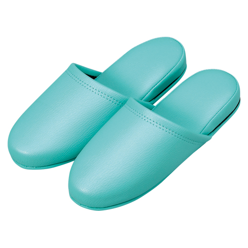 オーミケンシ　３６０５５　（１０Ｐ）　抗菌レザー調スリッパ１０足　グリーン