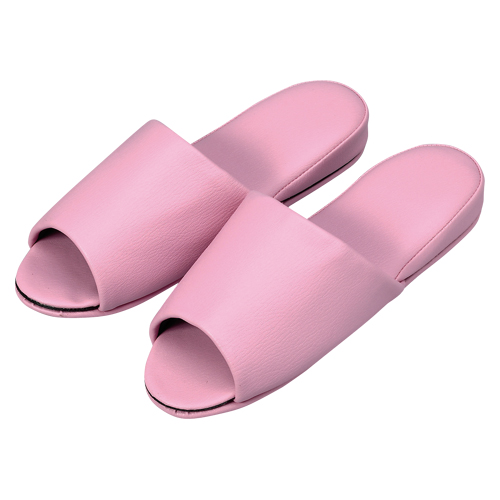 オーミケンシ　１０８３５３５８　（１０Ｐ）　抗菌レザー調スリッパ前開１０足ピンク