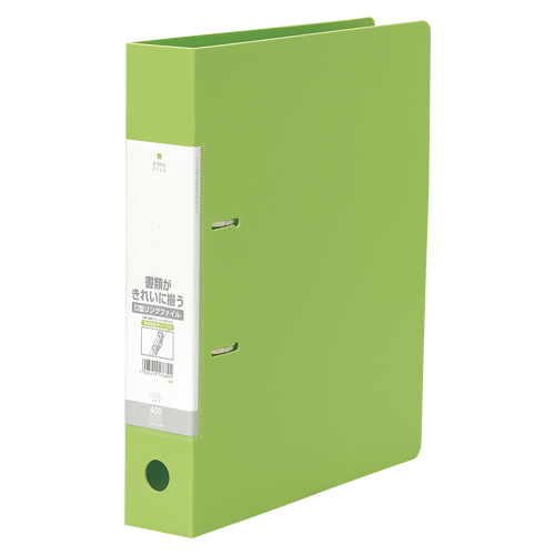 リヒトラブ　Ｇ２２４０－６　Ｄリングファイル　Ａ４Ｓ　２穴　黄緑