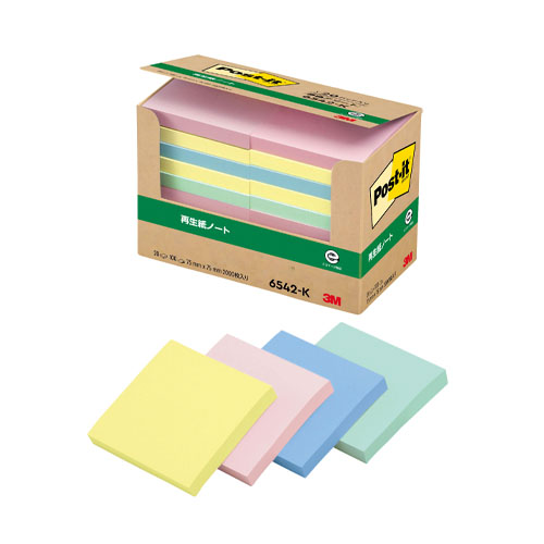 スリーエム　６５４２－Ｋ　ポストイット　経費節減再生紙パワーＰ混色