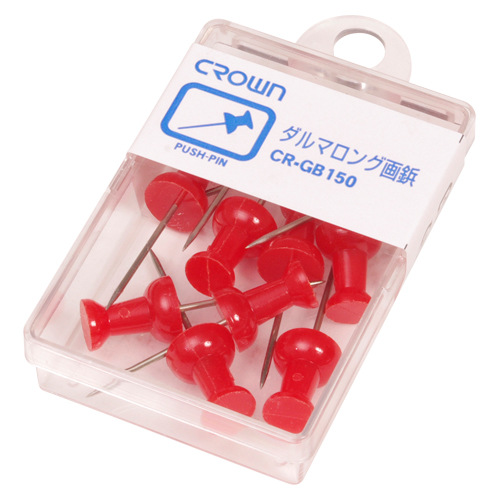 クラウン　ＣＲ－ＧＢ１５０－Ｒ　ダルマロング画鋲　１１本　赤