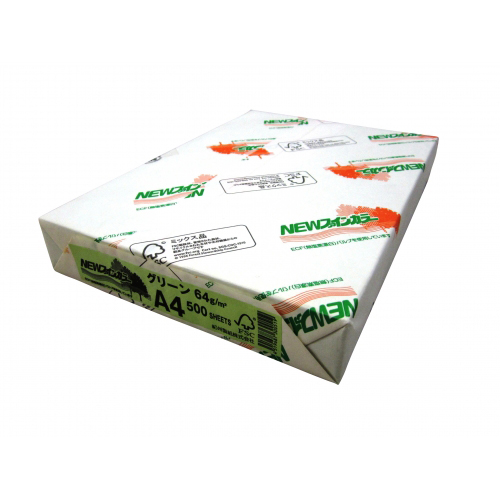 北越紀州　ＮＥＷファインカラーＡ４グリーン　ＮＥＷファインカラー　Ａ４判　５００枚入