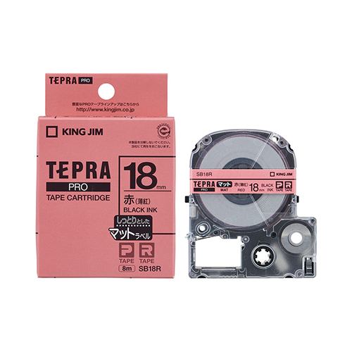 キングジム　ＳＢ１８Ｒ　テプラＰＲＯテ－プ　マット赤／黒文字