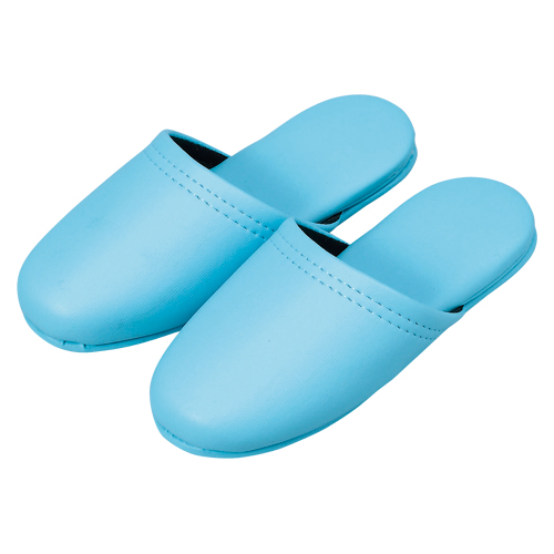 オーミケンシ　１０８０００４０　レザー調スリッパ（子供用）ブルー　１足