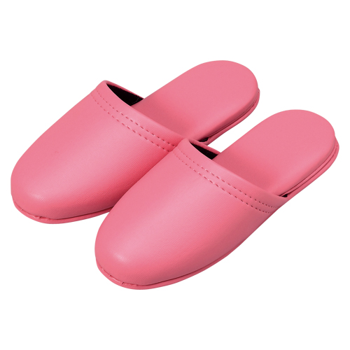 オーミケンシ　１０８０００４１　レザー調スリッパ（子供用）ピンク　１足