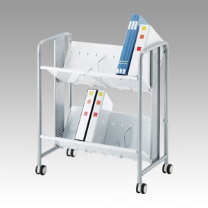 林製作所　ＹＳ－４０　重量型ブックラックワゴン２段