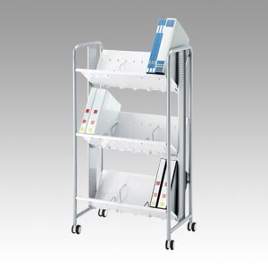 林製作所　ＹＳ－４１　重量型ブックラックワゴン３段