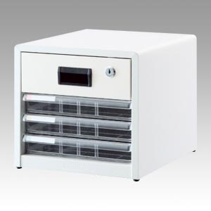 ナカバヤシ　ＡＬ－Ｒ４シロ／Ａ　アバンテＶ２レターケース浅３段Ｘ鍵付１段