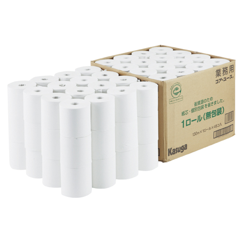 春日製紙工業　２７１０１０　無包装コアユース１３０トイレロール４８入