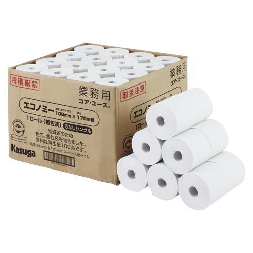 春日製紙工業　２８６０７６　無包装コアユース１７０トイレロール４８入