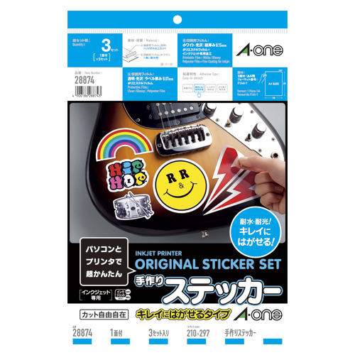 エーワン　２８８７４　ステッカーキレイにはがせるタイプ