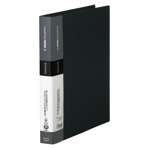 キングジム　１３８ＳＰＷ－ＢＫ　シンプリーズクリアーＦ差替式２５Ｐ　黒