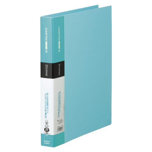 キングジム　１３８ＳＰＷ－ＬＢ　シンプリーズクリアーＦ差替式２５Ｐ　水色