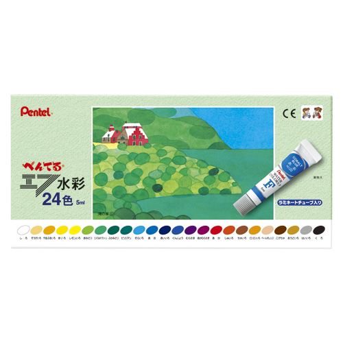 ぺんてる　ＷＦＲ－２４　エフ水彩　ラミチューブ　２４色